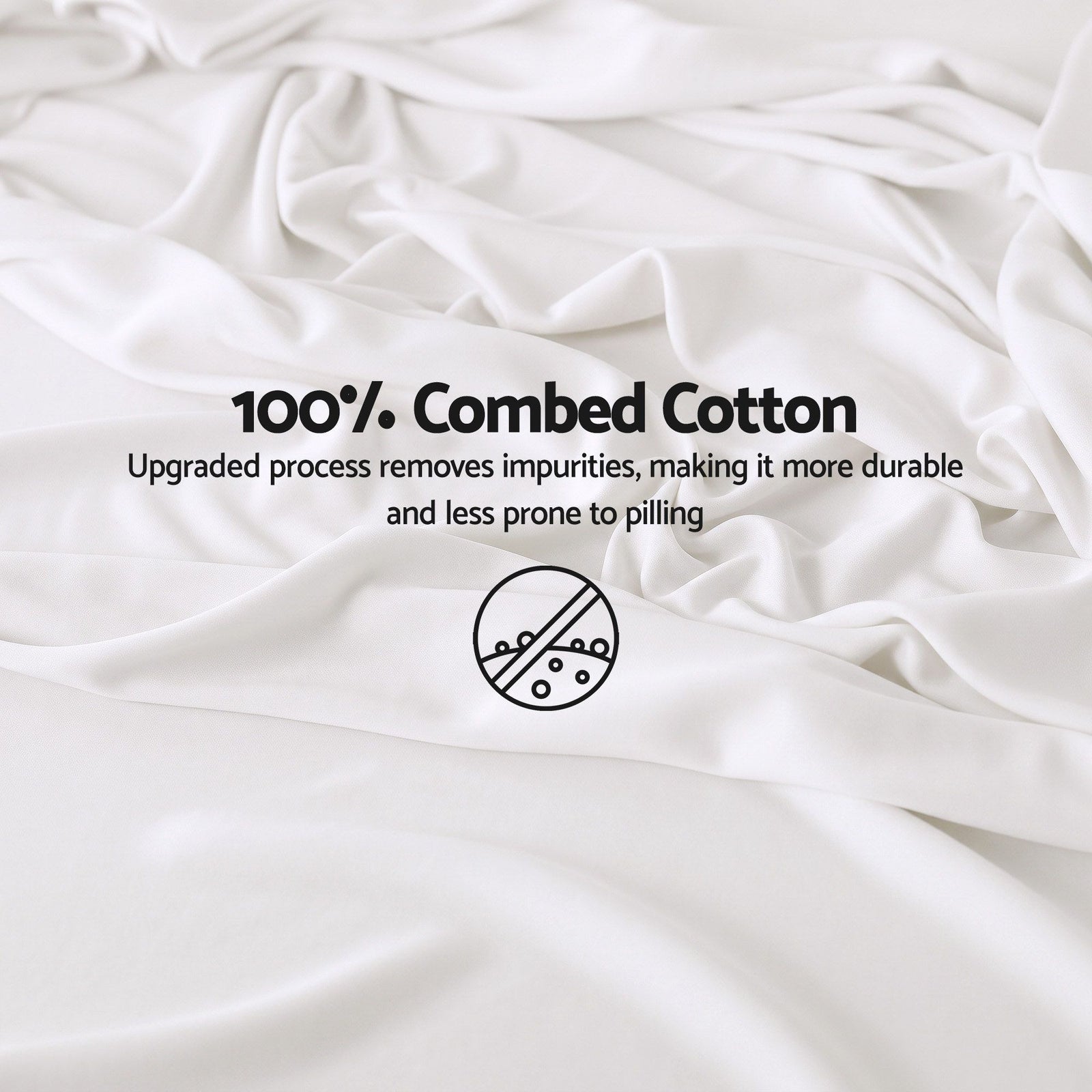 Giselle Single 500TC Cotton 4Pcs Sheet Set with 40cm Extra Deep Pocket for Thick Mattresses Sateen Weave for Sweaty Nights White