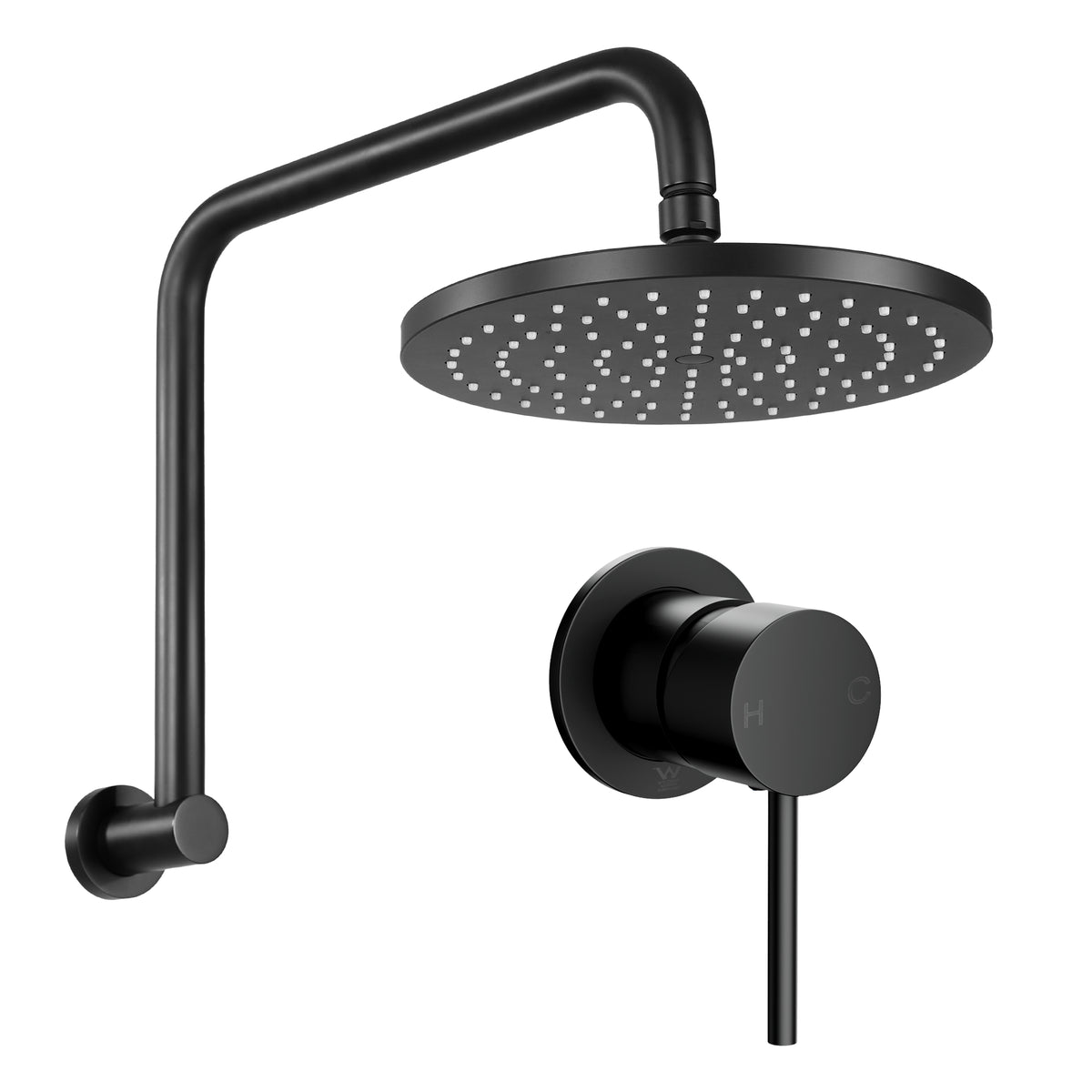 Cefito 9'' Rain Overhead Swivel Shower Head with Wall Bathroom Mixer