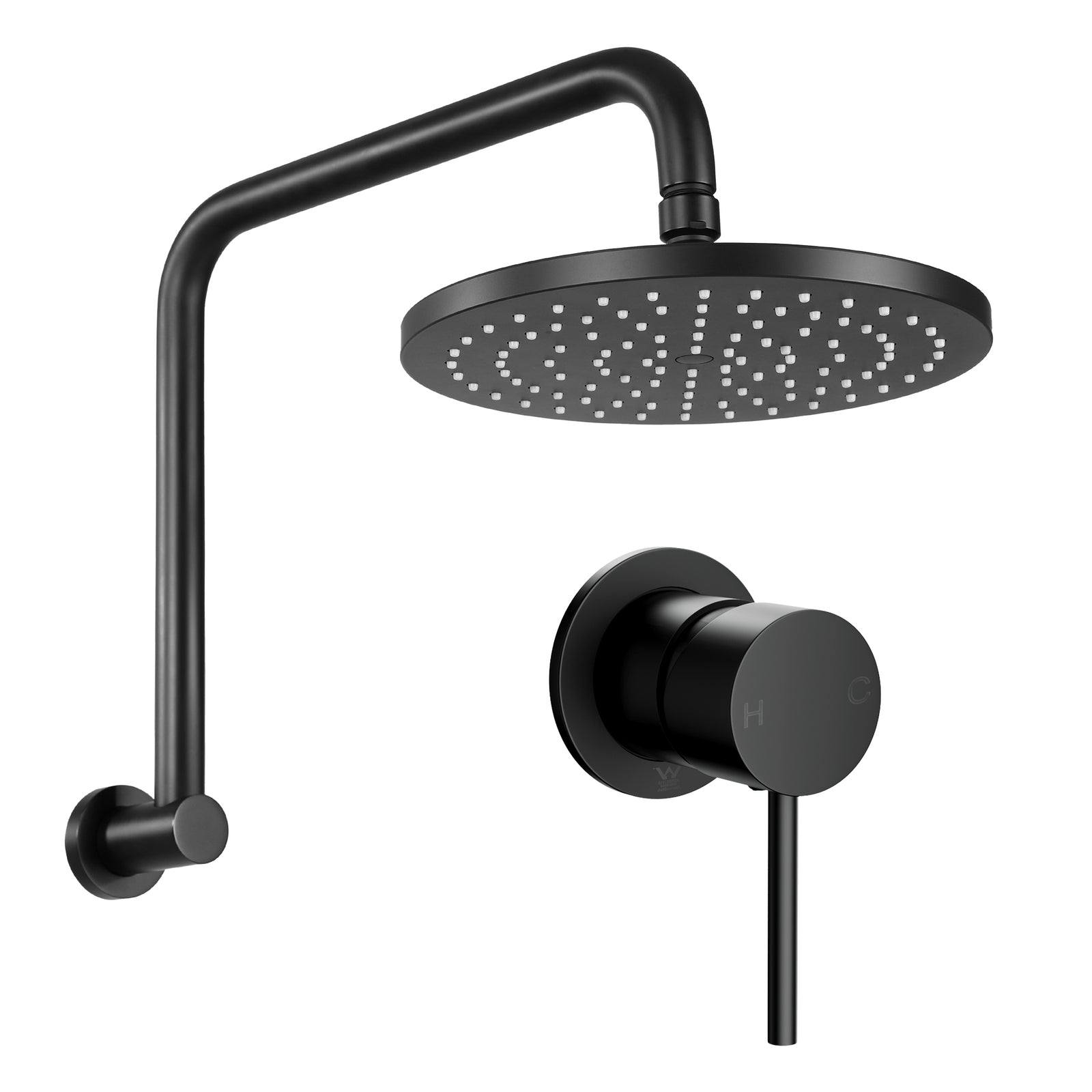 Cefito 9'' Rain Overhead Swivel Shower Head with Wall Bathroom Mixer