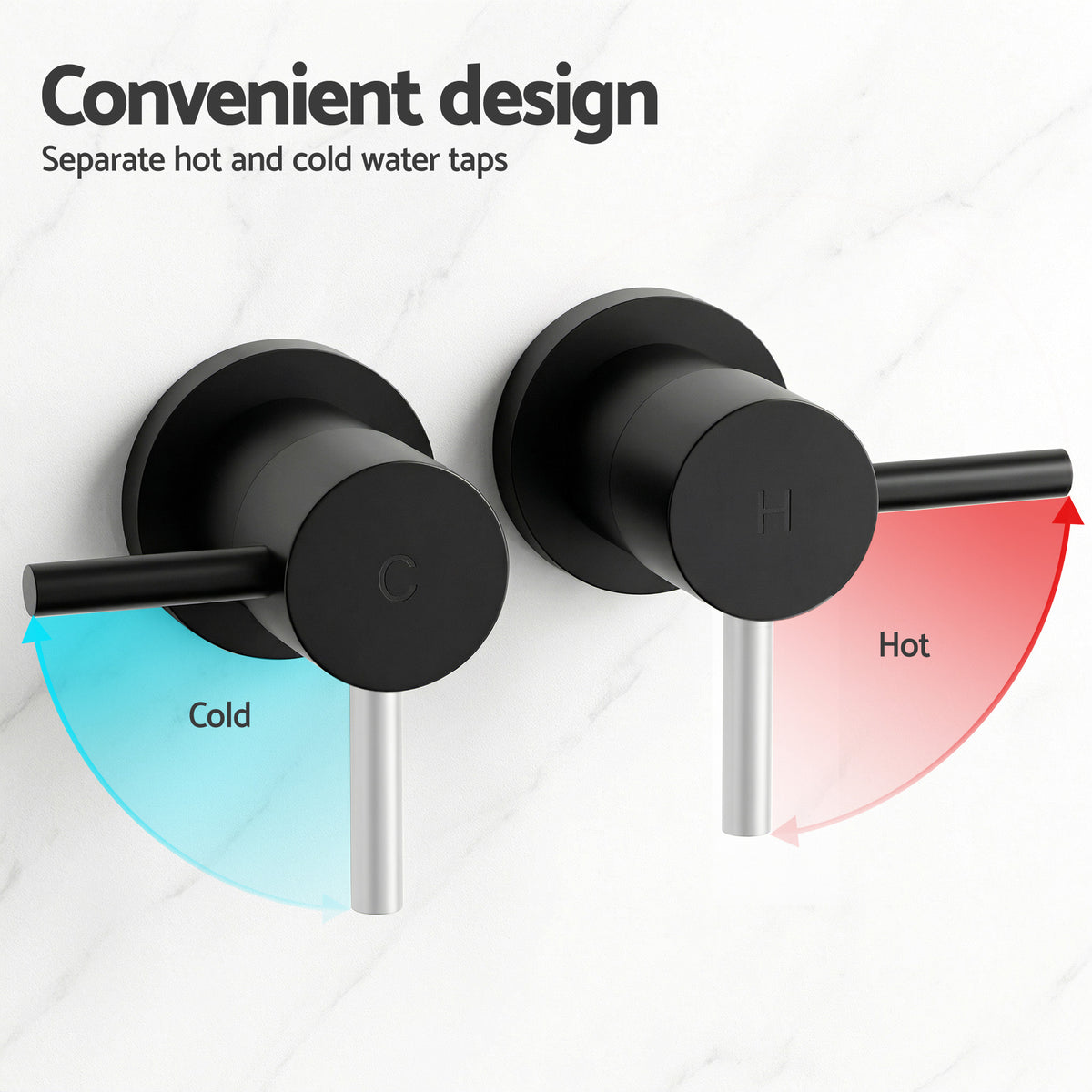 Cefito 9'' Rain Overhead Swivel Shower Head with Wall Twin Swivel Bathroom Tap