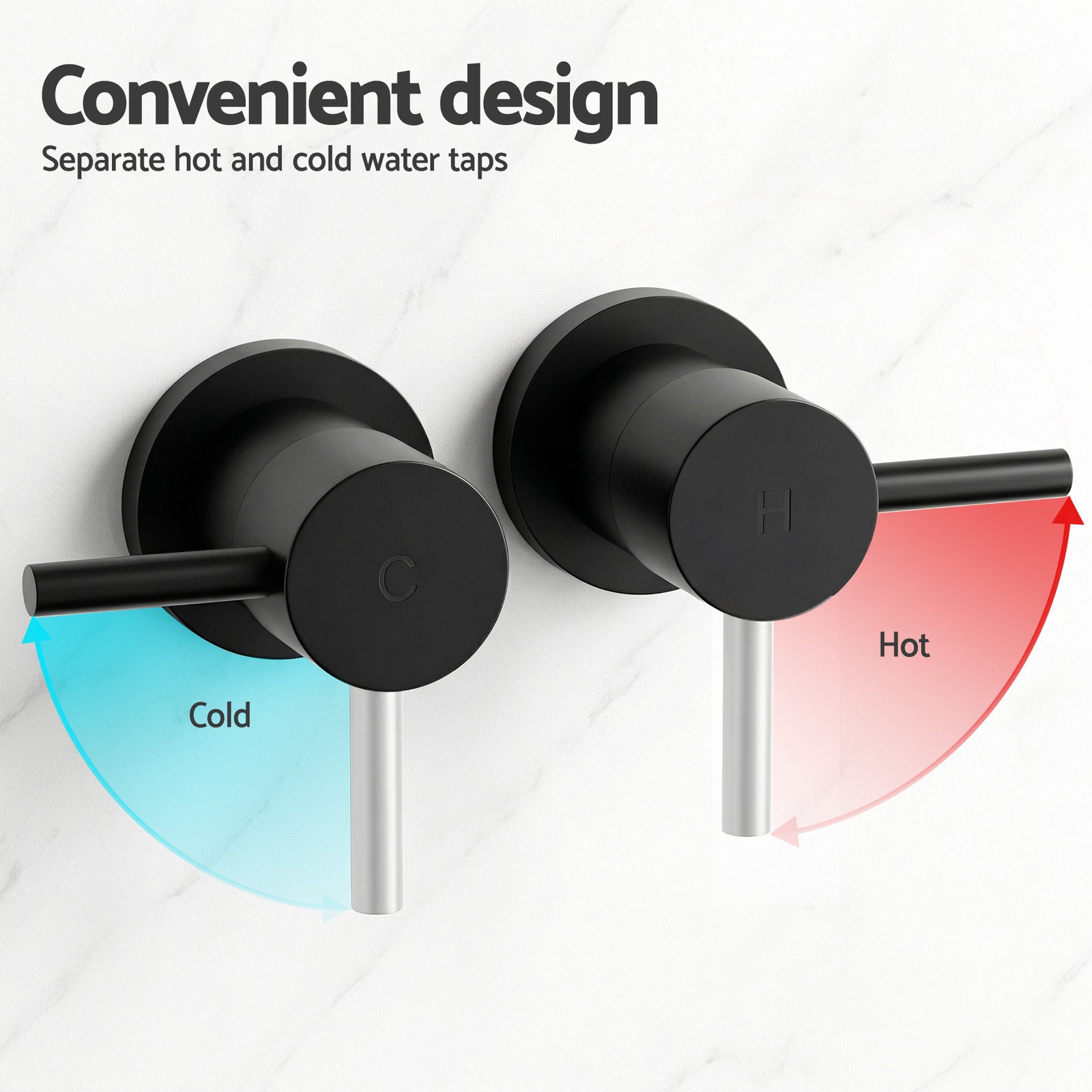 Cefito 9'' Rain Overhead Swivel Shower Head with Wall Twin Swivel Bathroom Tap