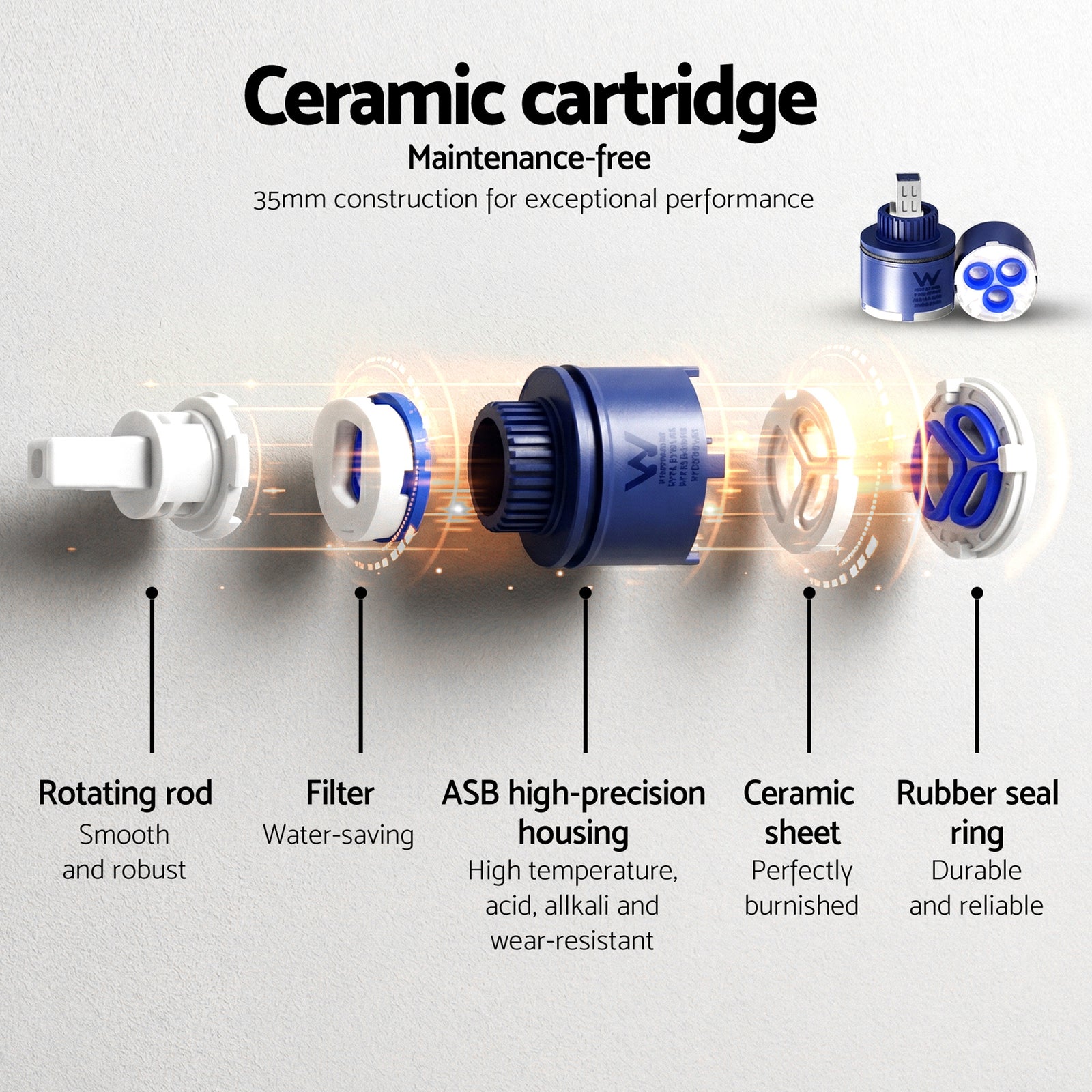 Cefito 9'' Rain Overhead Swivel Shower Head with Wall Twin Swivel Bathroom Tap