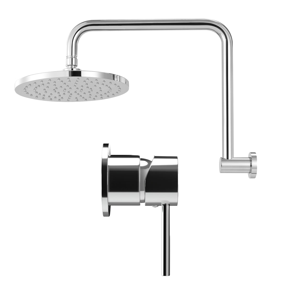 Cefito 9'' Rain Overhead Swivel Shower Head with Wall Bathroom Mixer Silver