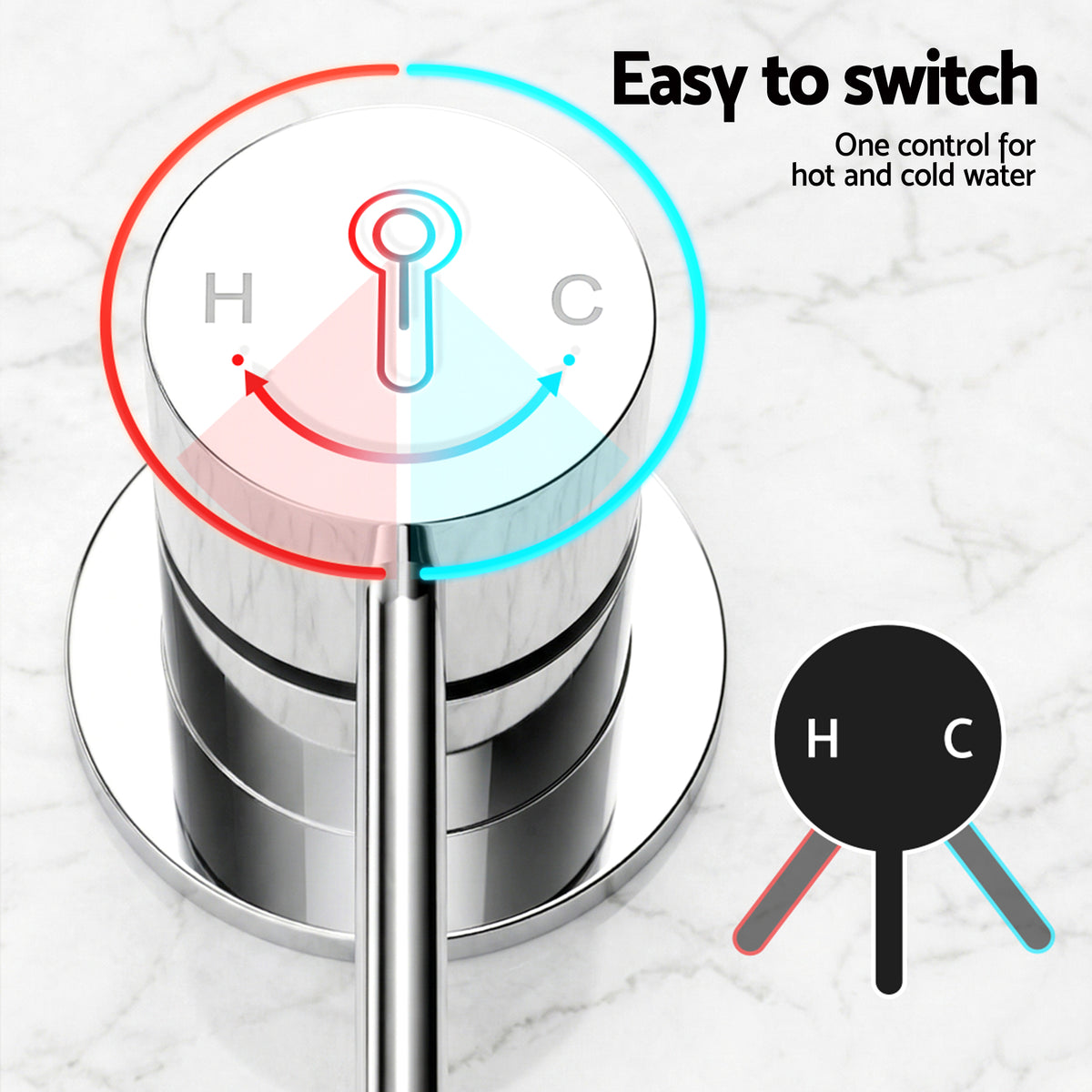 Cefito 9'' Rain Overhead Swivel Shower Head with Wall Bathroom Mixer Silver