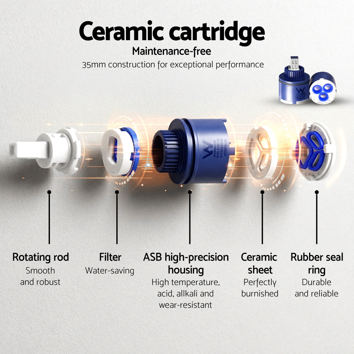 Cefito 9'' Rain Overhead Swivel Shower Head with Wall Bathroom Mixer Silver