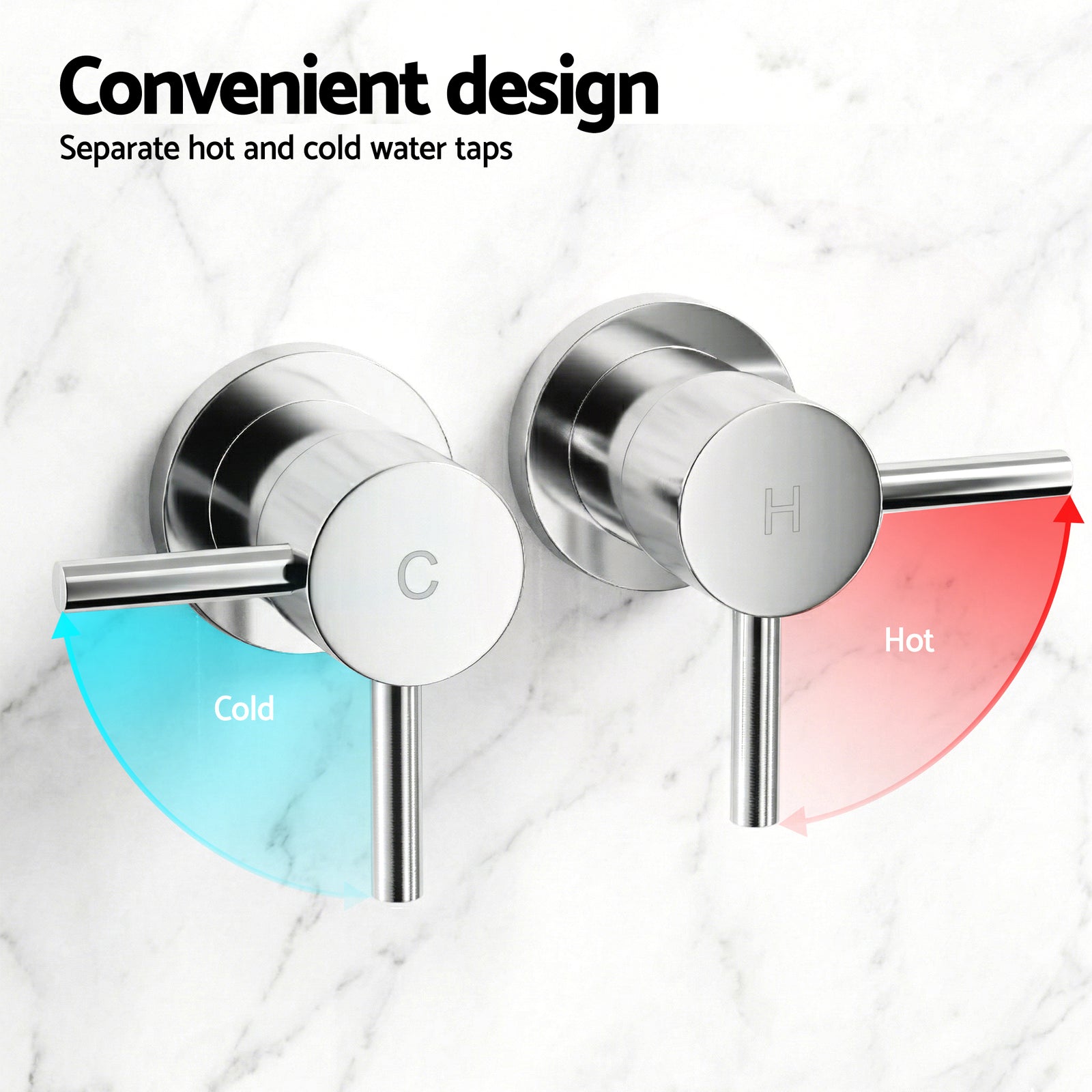 Cefito 9'' Rain Overhead Swivel Shower Head with Wall Twin Swivel Bathroom Tap Silver