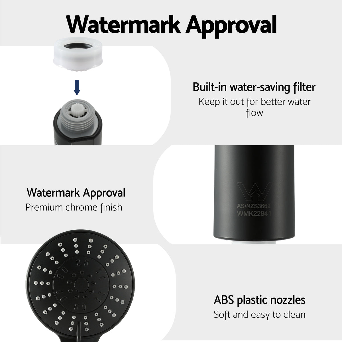 Cefito 4.5" Handheld Shower Head Round with Wall Twin Swivel Bathroom Tap