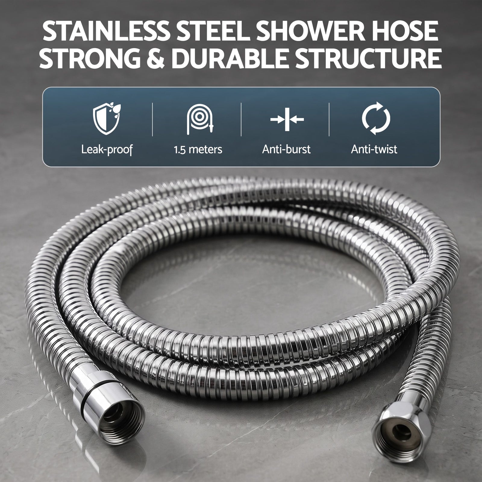 Cefito High-Pressure Shower Heads with Anti-burst 1.5m Hose & 304 S.S Rail, Ideal for Bathroom Upgrades and Pet Washing, 10 Inch Rain & 3-Function Combo