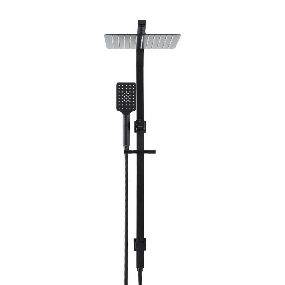 10'' Rain Shower Head Set Handheld Square High Pressure Black