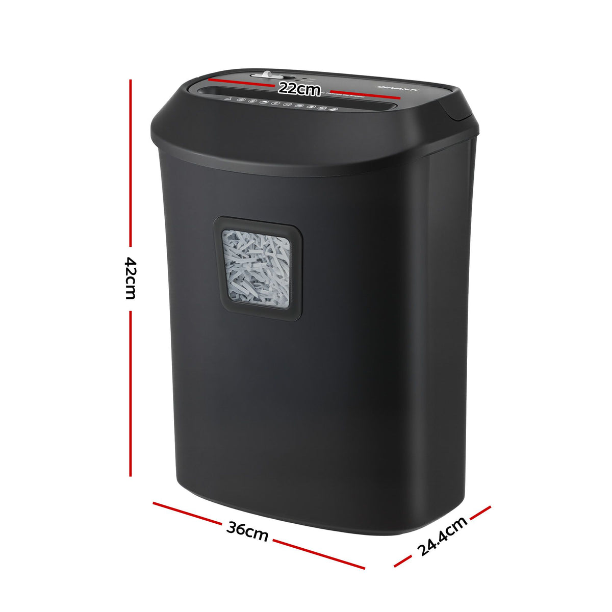 DEVANTI 25L Paper Shredder 14 Sheet P4 Cross Cut for Home Office
