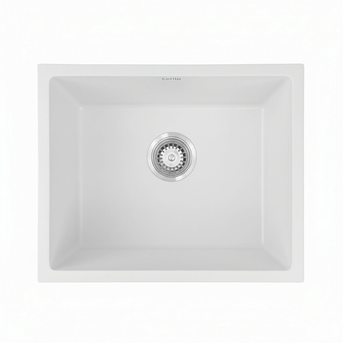Cefito Kitchen Sink 55x45cm Granite Stone Sink Single Bowl White