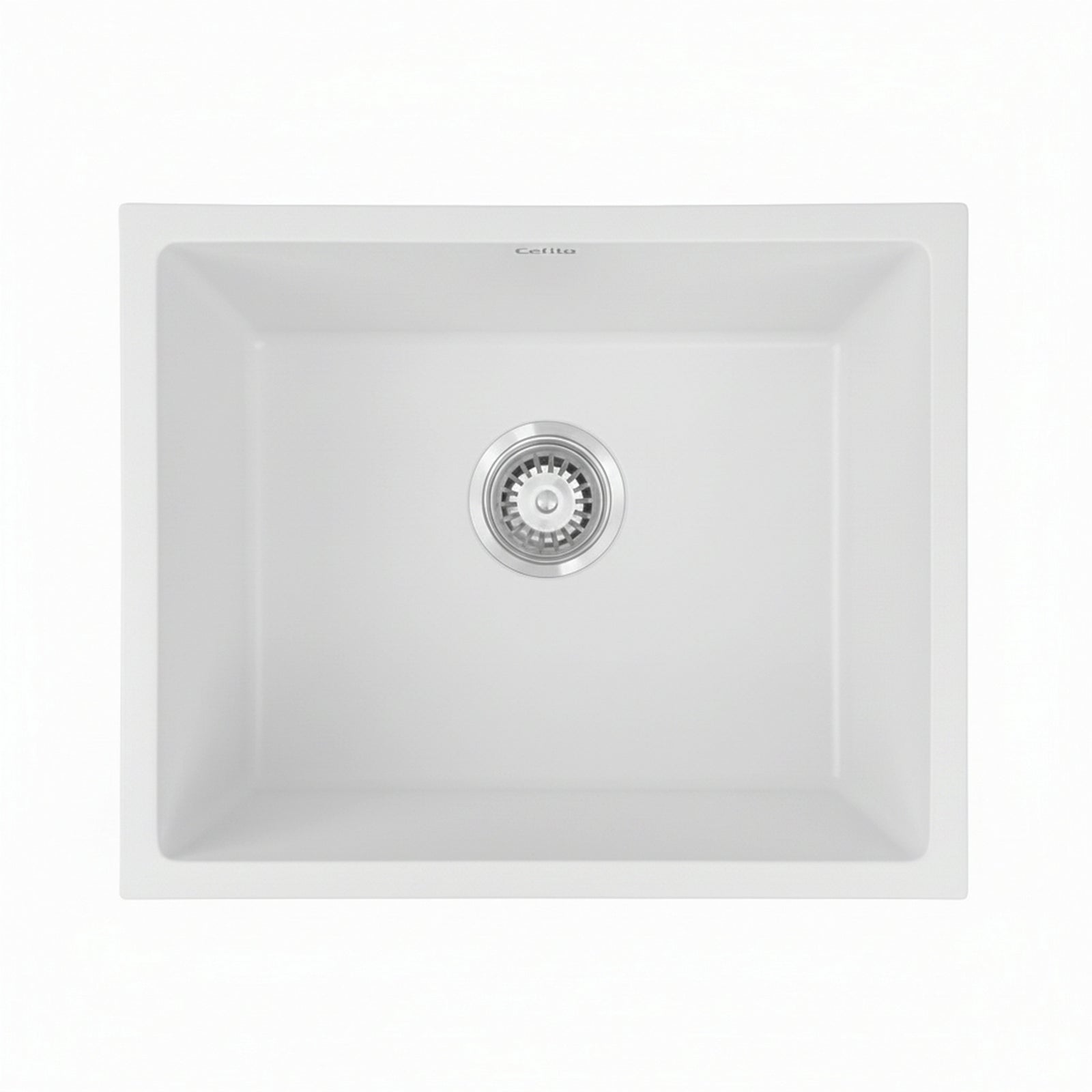 Cefito Kitchen Sink 55x45cm Granite Stone Sink Single Bowl White