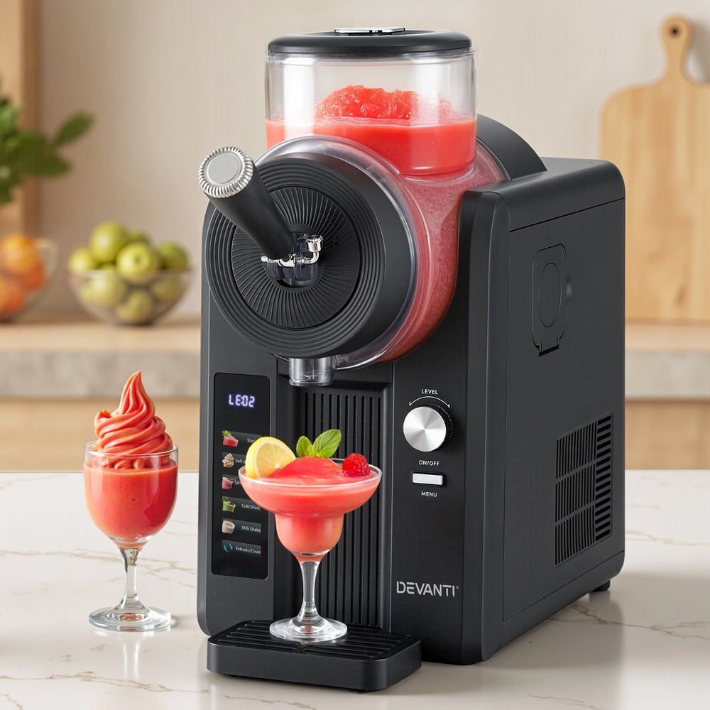 Deavnti 2L Slushie Machine Ice Cream Maker Frozen Smoothies Milkshakes Black