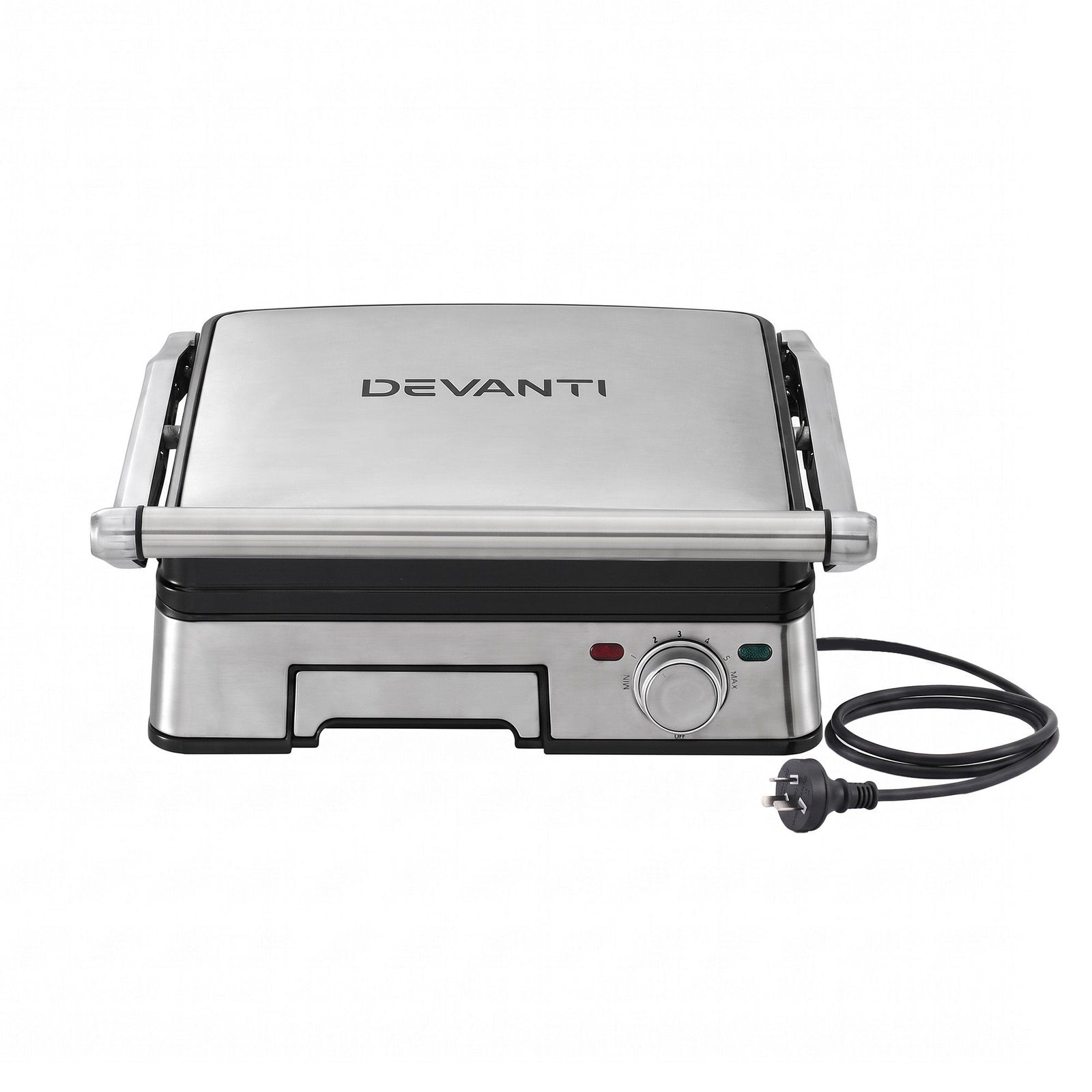 Devanti 2000W 3-in-1 Panini Press Grill Sandwich Maker 180° Open 4 Slice