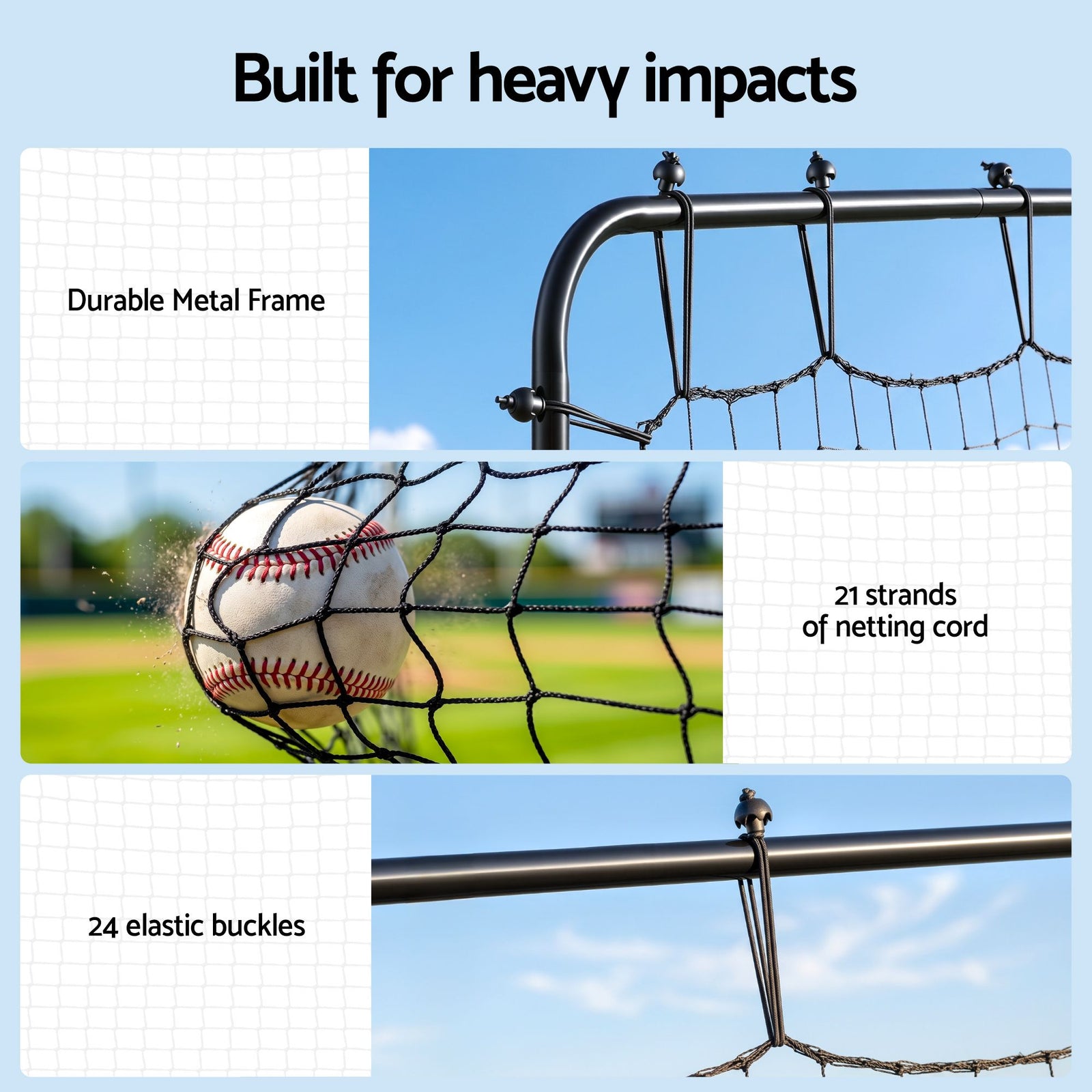 Everfit Baseball Rebounder Net Pitching Practice Target Screen 143cm