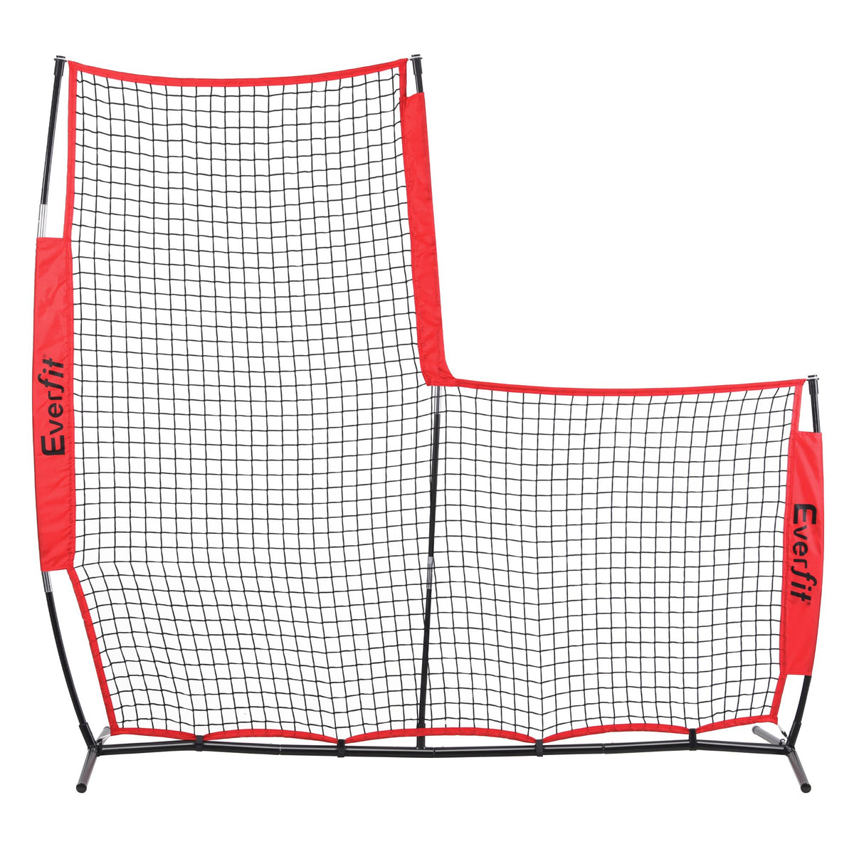 Everfit Baseball Pitching Net L Screen Softball Practice Portable Black