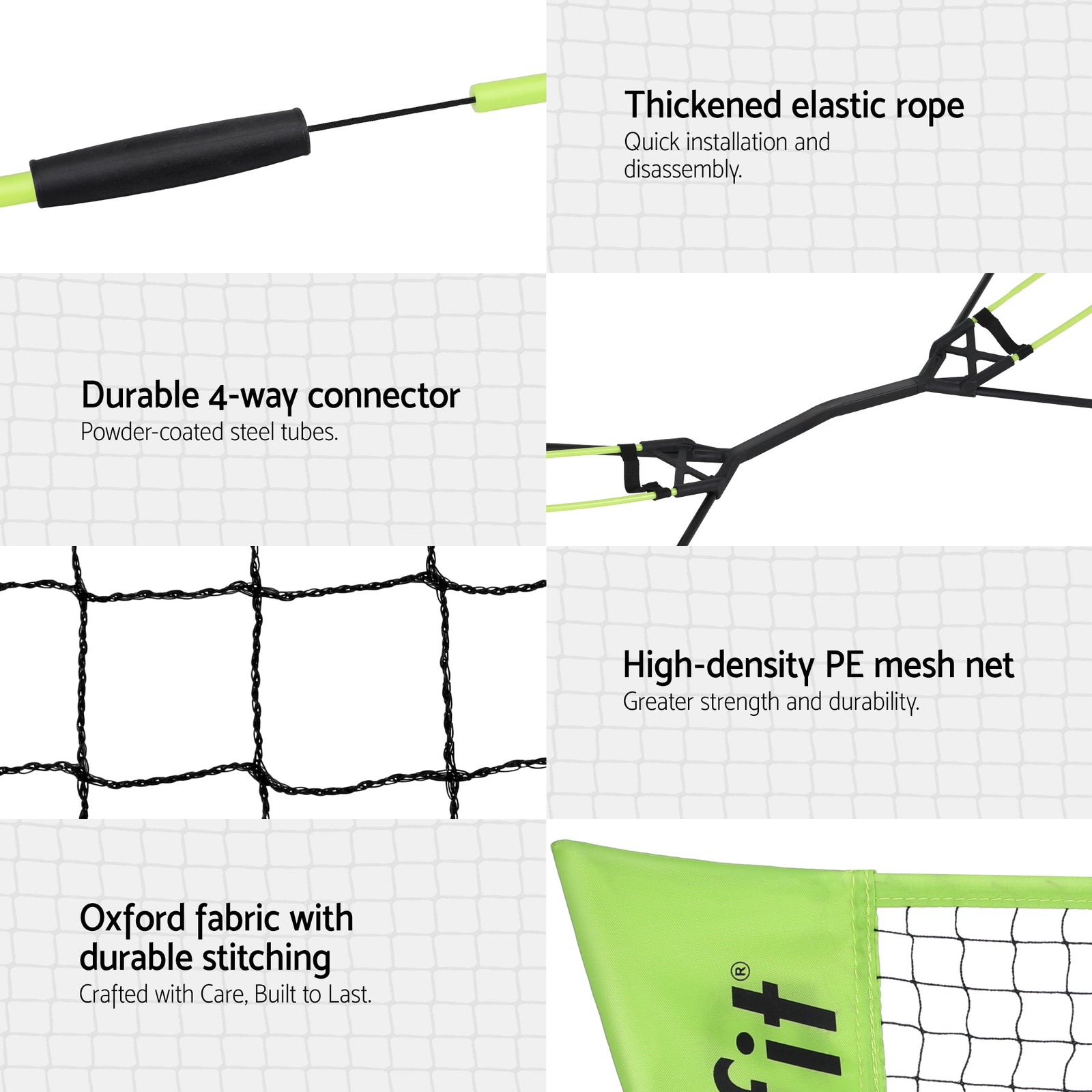 Everfit 3M Badminton Tennis Net Portable Volleyball Kit Yellow
