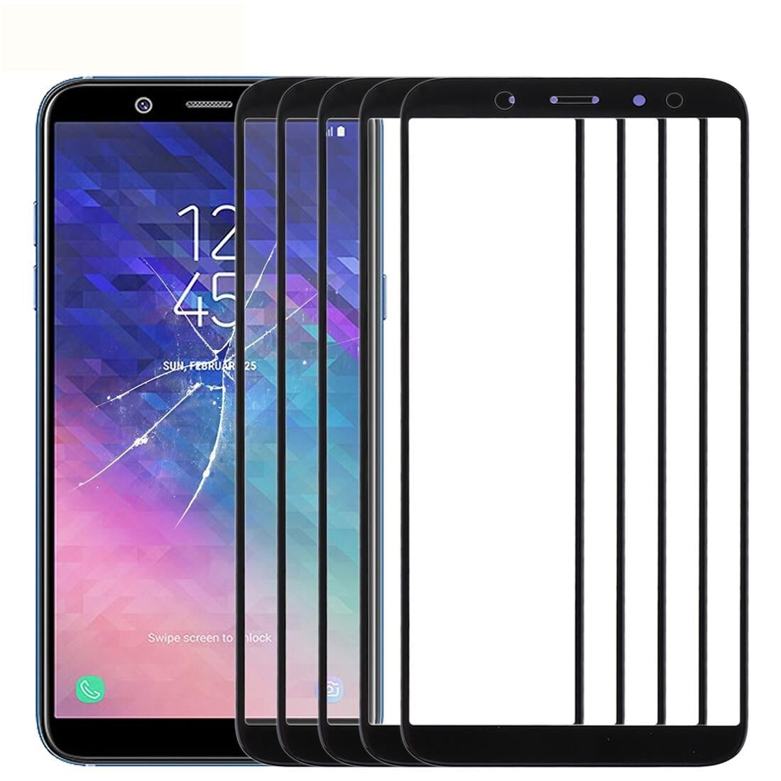 Front Screen Glass Lens For Samsung Galaxy A6 2018 - Set Of 10-1915196781487067136