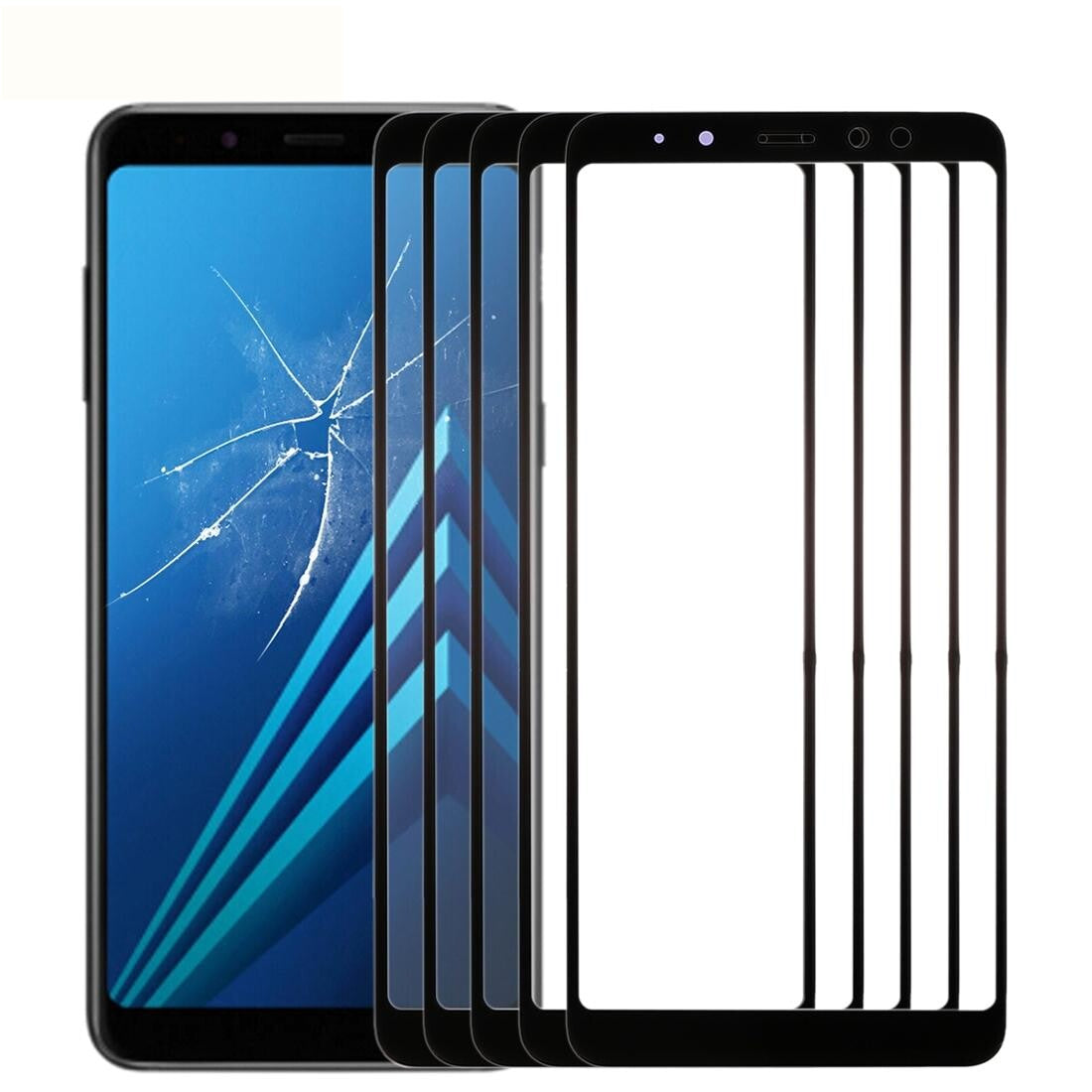 10-Pack Front Glass Lens For Samsung Galaxy A8+ 2018-1915197074534699008