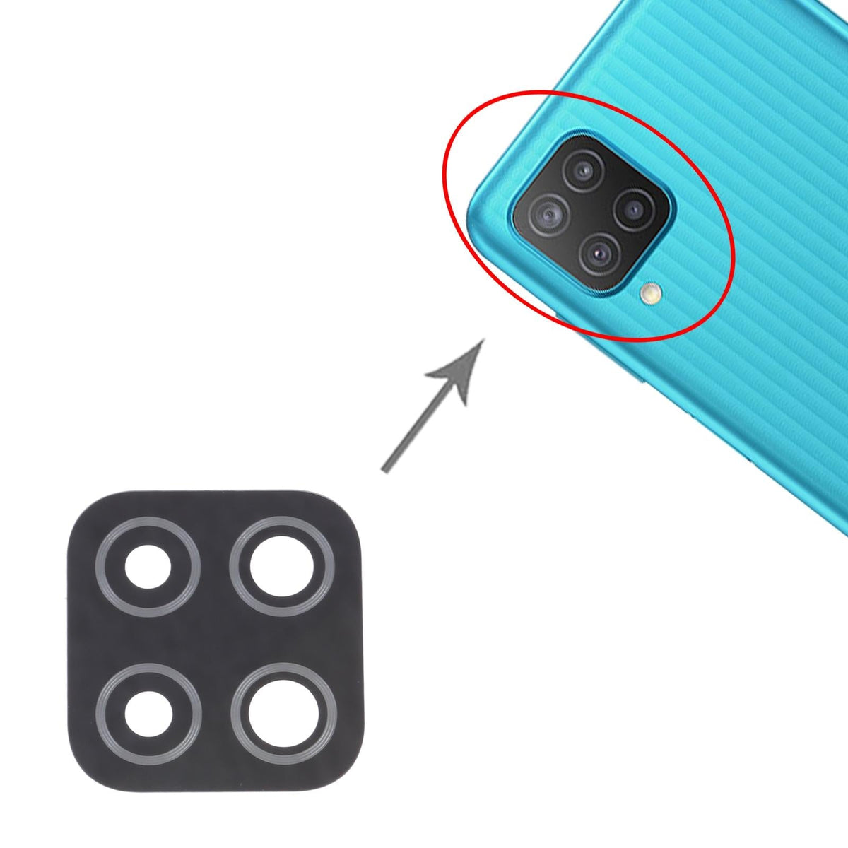 Samsung Galaxy M12 Back Camera Lens - Set Of 10-1915197887940268035