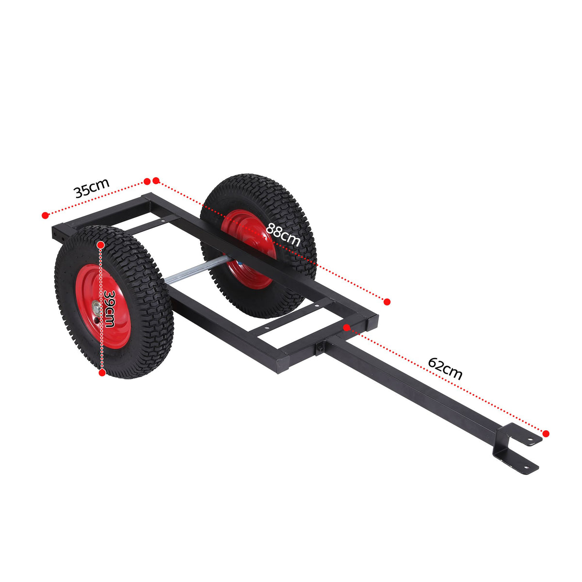 Giantz 150kg ATV Garden Trailer Weed Sprayer Tow Behind Cart Ride on Mower Attachment Black