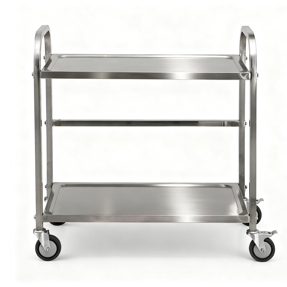 Cefito 2-Tier Stainless Steel Kitchen Trolley with Wheels 84x56x98cm