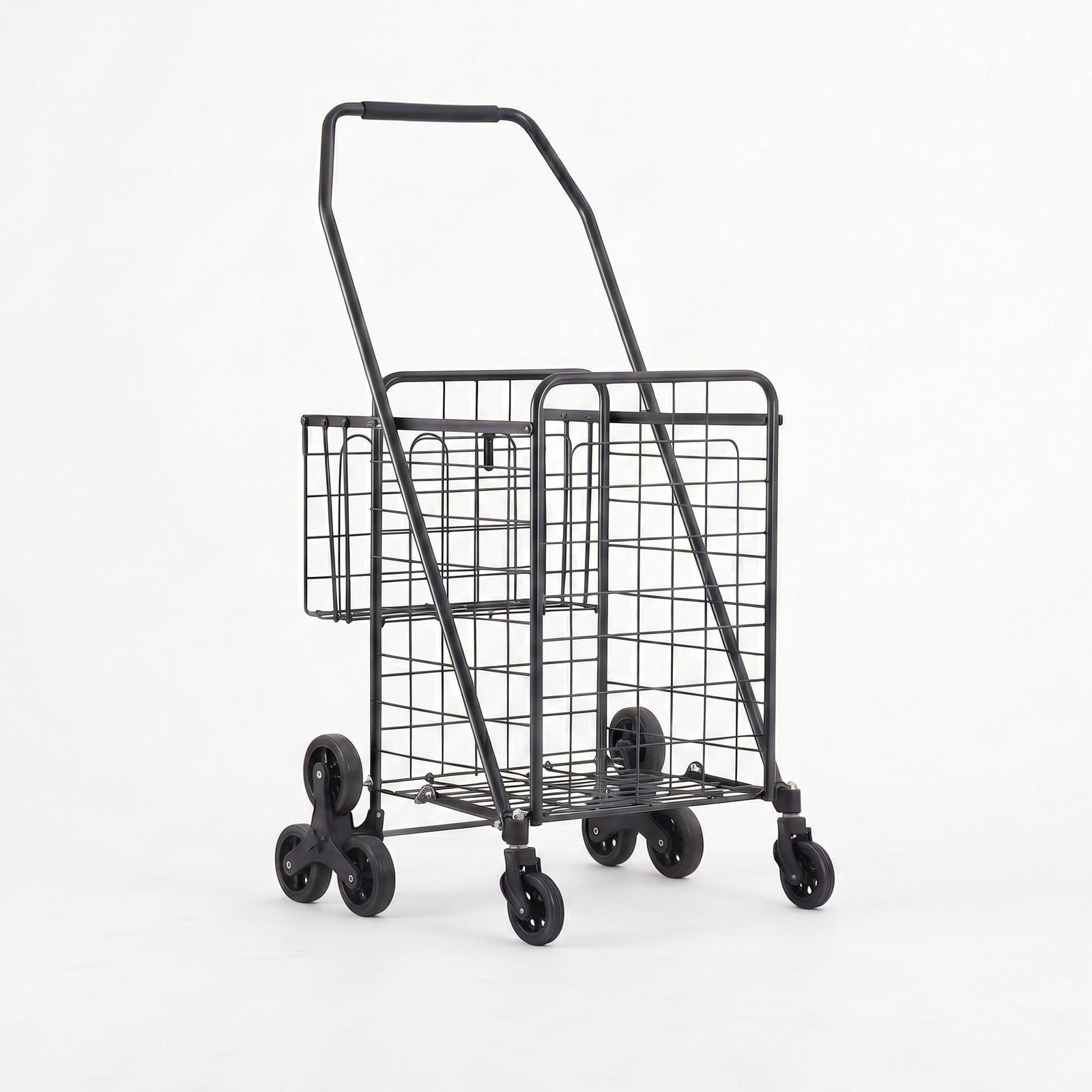 Emajin Shopping Trolley Cart Folding Aluminium Utility Cart Black