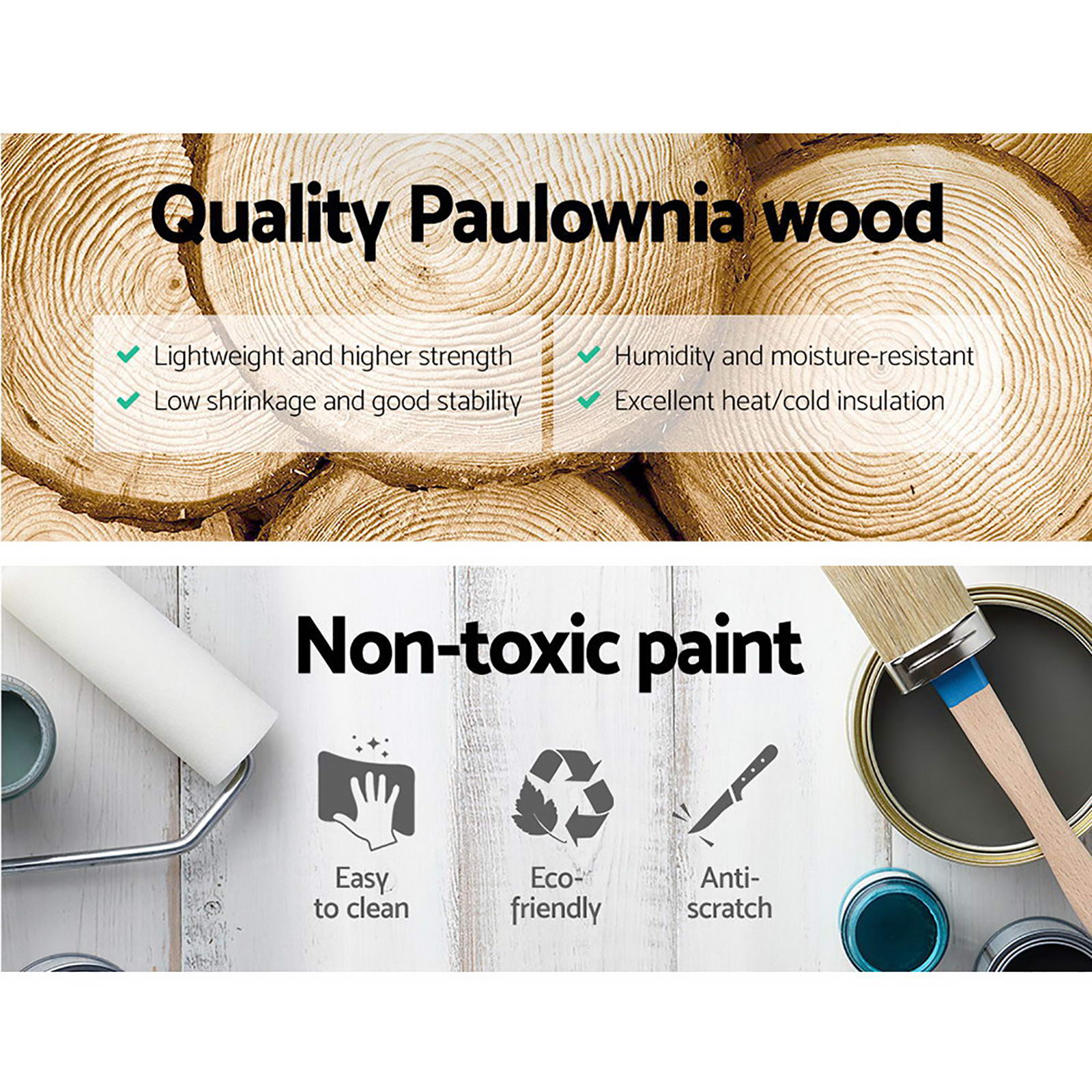 Artiss 2x Bedside Table 3 Drawers Vintage - THYME Blue