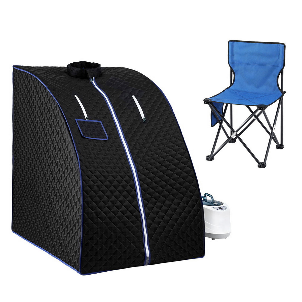 Devanti Portable Steam Sauna Tent 1000W 2L Steamer Pot Personal Home SPA Timer