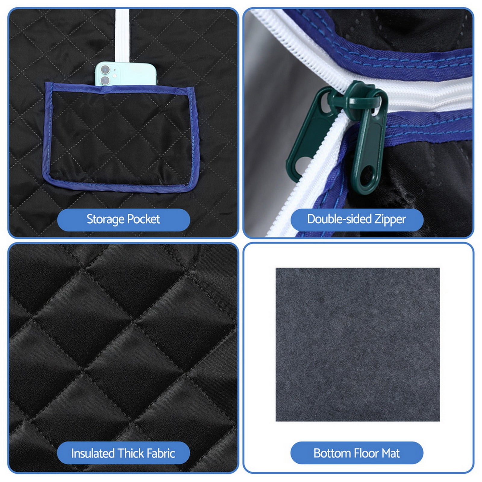 Devanti Portable Steam Sauna Tent 1000W 2L Steamer Pot Personal Home SPA Timer