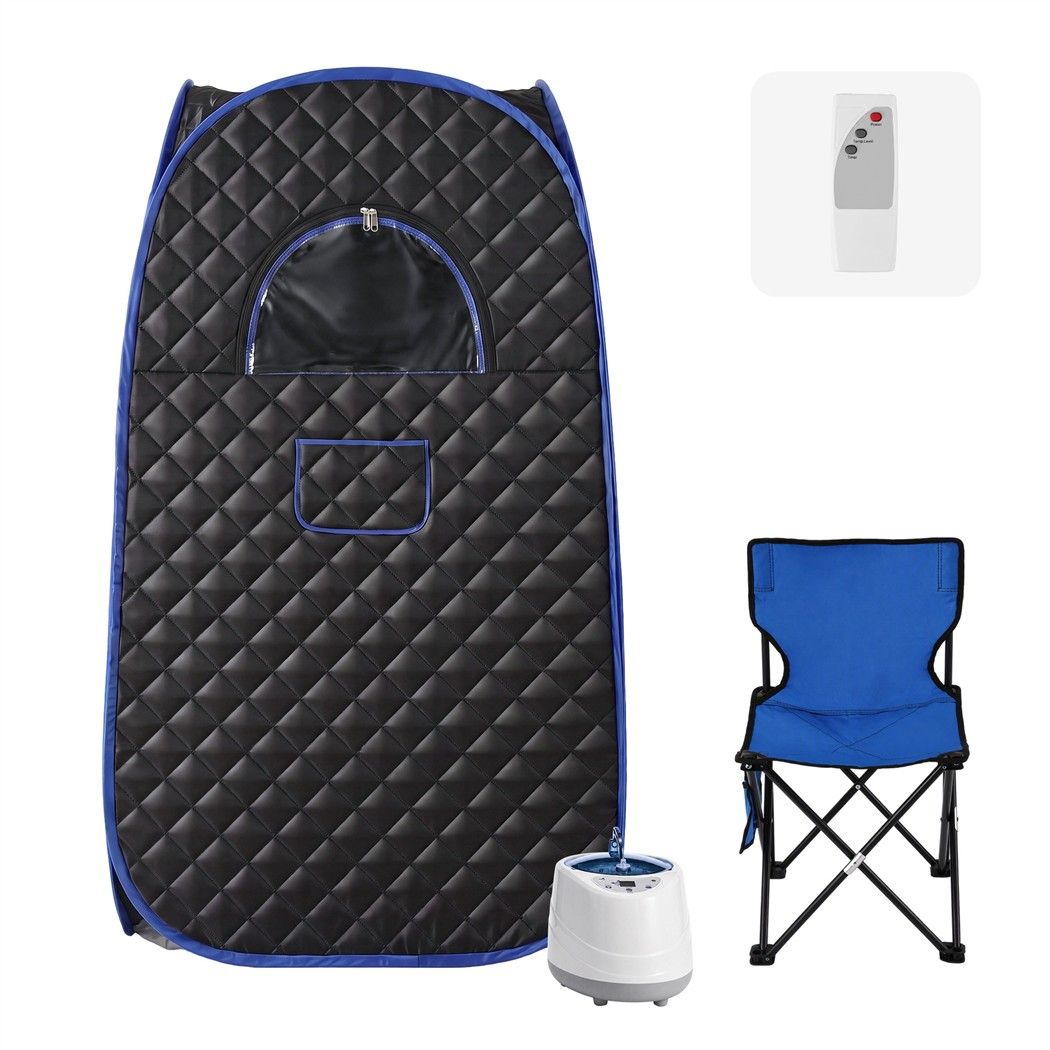 Devanti Portable Steam Sauna Tent 1-Min PoP Up 1000W 2L Steamer Home SPA Timer