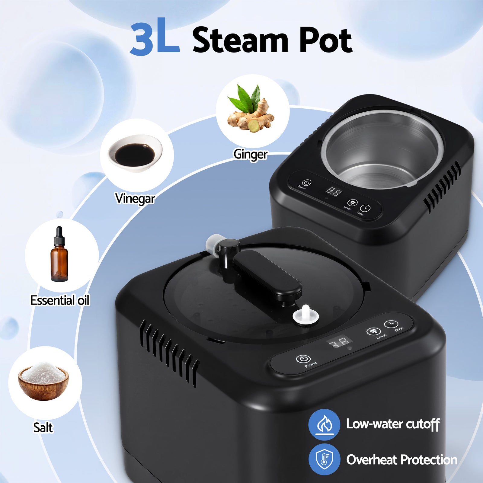 Devanti Portable Steam Sauna Tent 1000W 3L Steamer Pot Full Body Home SPA Timer