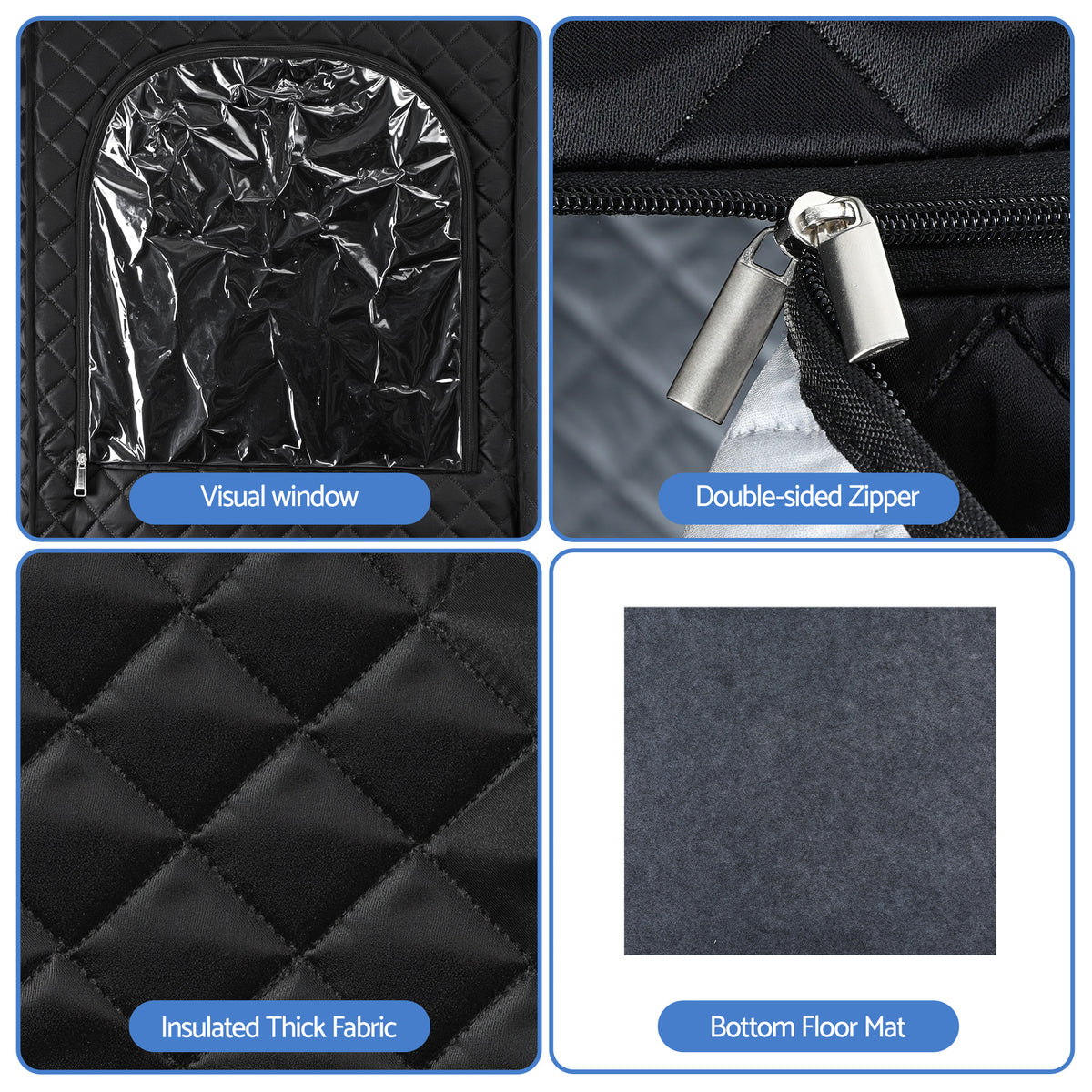 Devanti Portable Steam Sauna Tent 1000W 3L Steamer Pot Full Body Home SPA Timer