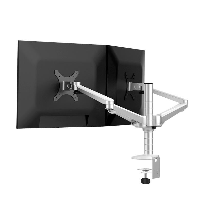 Double Arm Aluminum Desktop Monitor Mount Stand - Compact-1964932280434692096