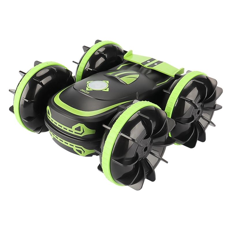 Amphibious Vehicle With Dual 2.4G Remotes - Green / Blue-1915198358444707840
