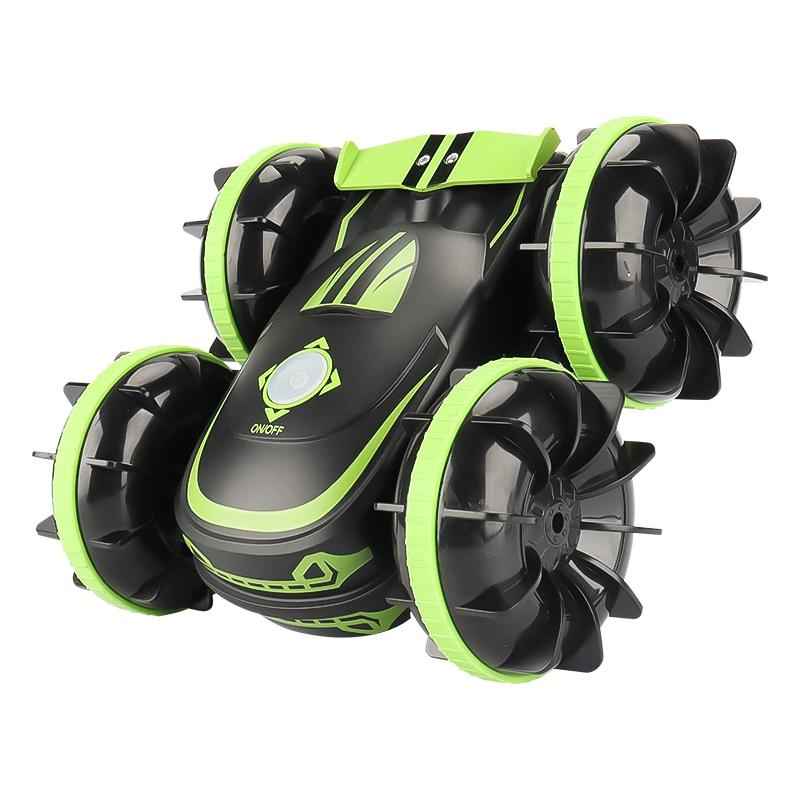 Amphibious Vehicle With Dual 2.4G Remotes - Green / Blue-1915198358444707842