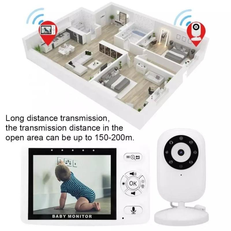 Wireless Baby Monitor With Night Vision Camera - 3.5 Inch Screen-1915196525043126276