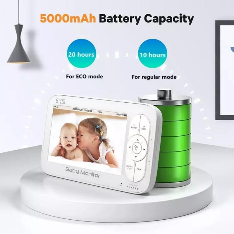 5 Wireless Video Baby Monitor With 5 Screen And Built-In Camera-1915196528662810629