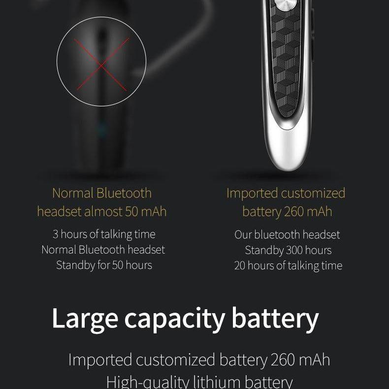 Wireless Bluetooth Earbud For Hands-Free Calls And Music - Large Battery - Black-1915198365126234115