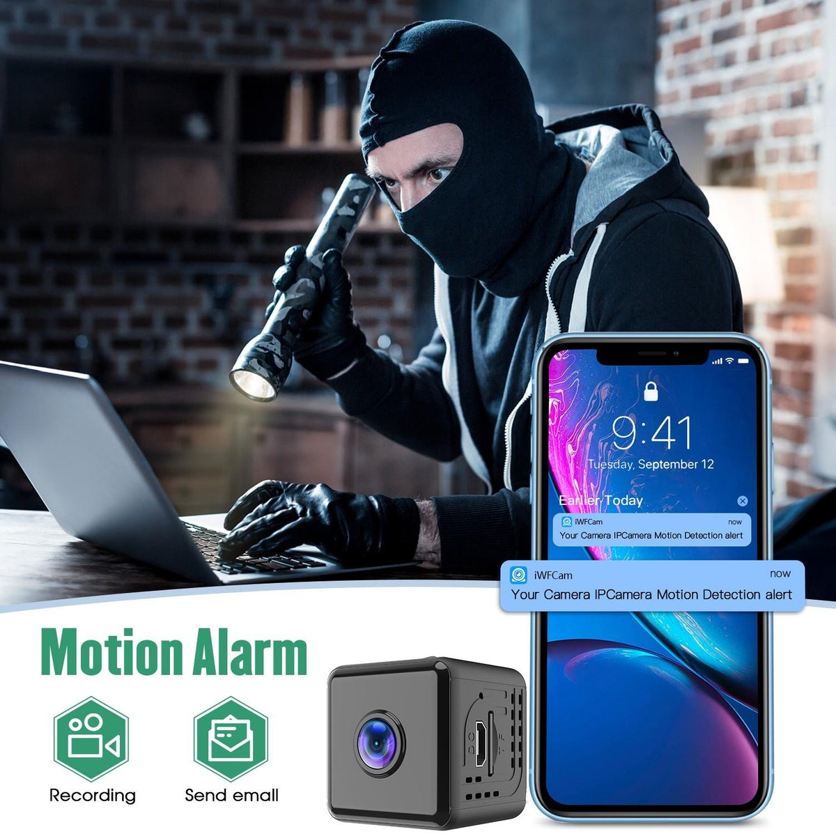 Mini Wireless Ip Camera With Night Vision - W10 Home-1915197096617709571