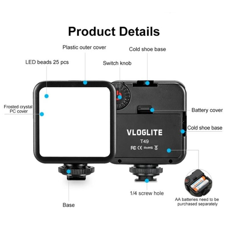 Portable Led Video Light For Photography - 5600K Mini Fill Lamp-1915198020669018117