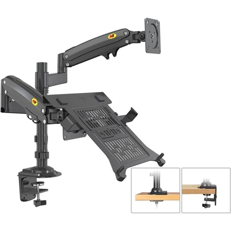 Full Motion Dual Arm Clamp For 22-32 Inch Lcd Tv Monitor Desk Holder With Gas Spring-1964932234410594305