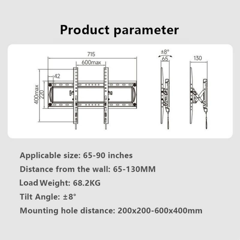 Adjustable Tv Wall Mount Bracket For 65-90 Inch Tvs-1964932251032621063