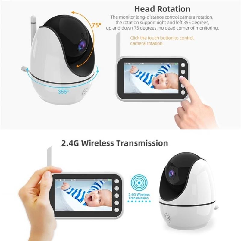 4.5 Video Baby Monitor With Two-Way Voice Temperature Display And Music Player-1915196514691584001