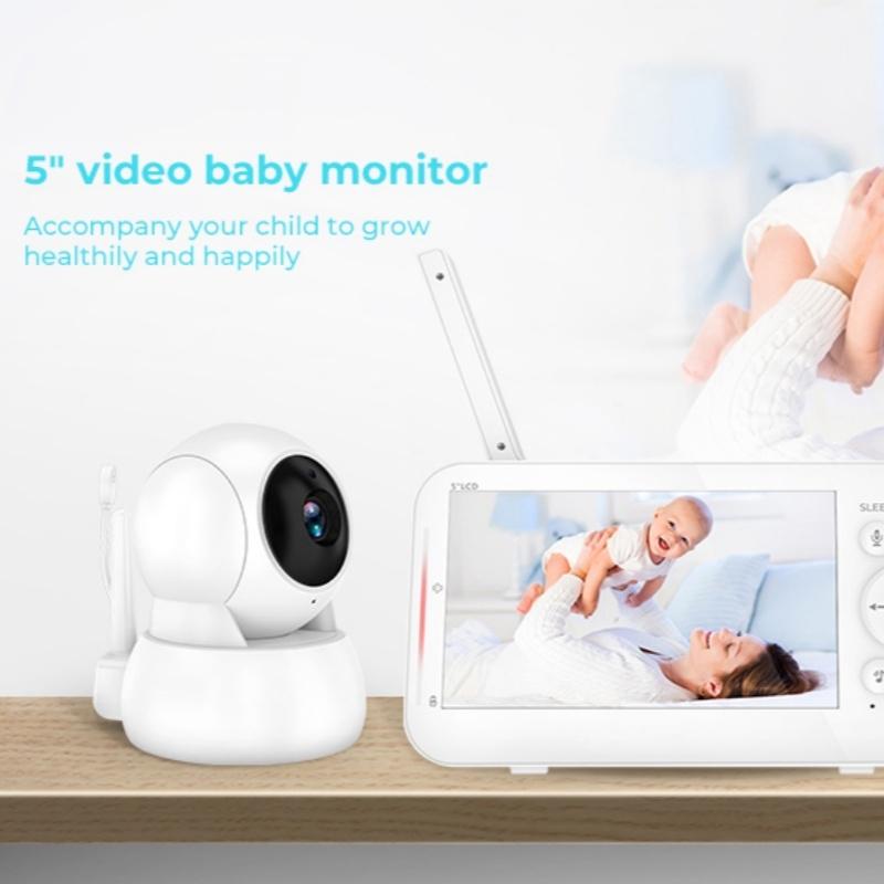 5-Inch Wireless Baby Monitor With Infrared Night Vision And Two-Way Intercom-1915196526024593409