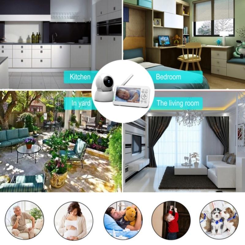 5-Inch Wireless Baby Monitor With Infrared Night Vision And Two-Way Intercom-1915196526024593411