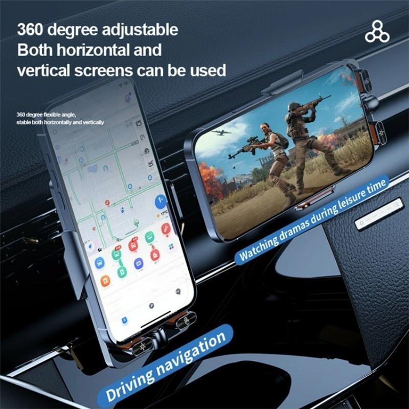 Wireless Car Charger With Infrared Sensor And Aluminum Bracket - Transparent Black-1915196926257664002