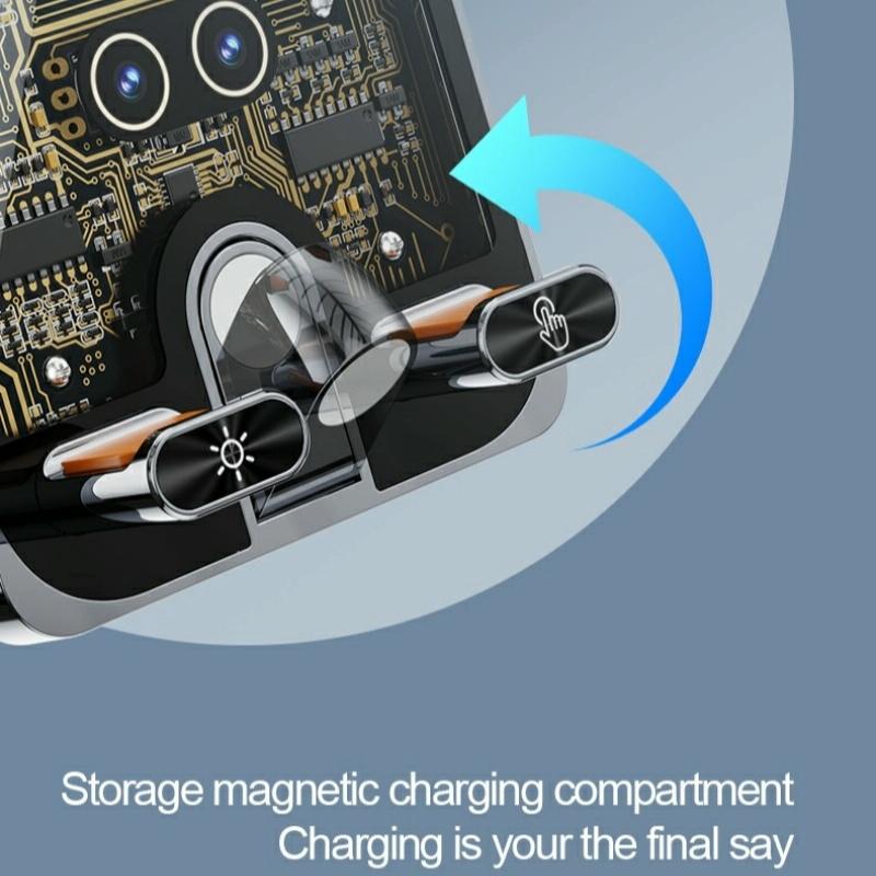 Wireless Car Charger With Infrared Sensor And Aluminum Bracket - Transparent Black-1915196926257664005