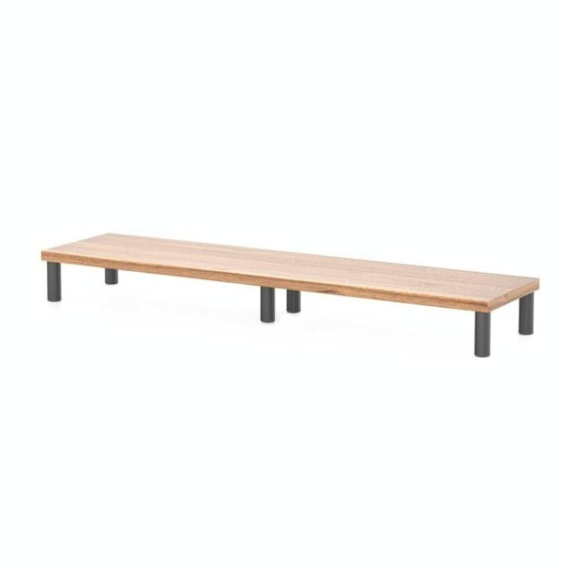 Aluminum Alloy Desktop Monitor Stand With Wooden Plate Riser-1964932360696893446