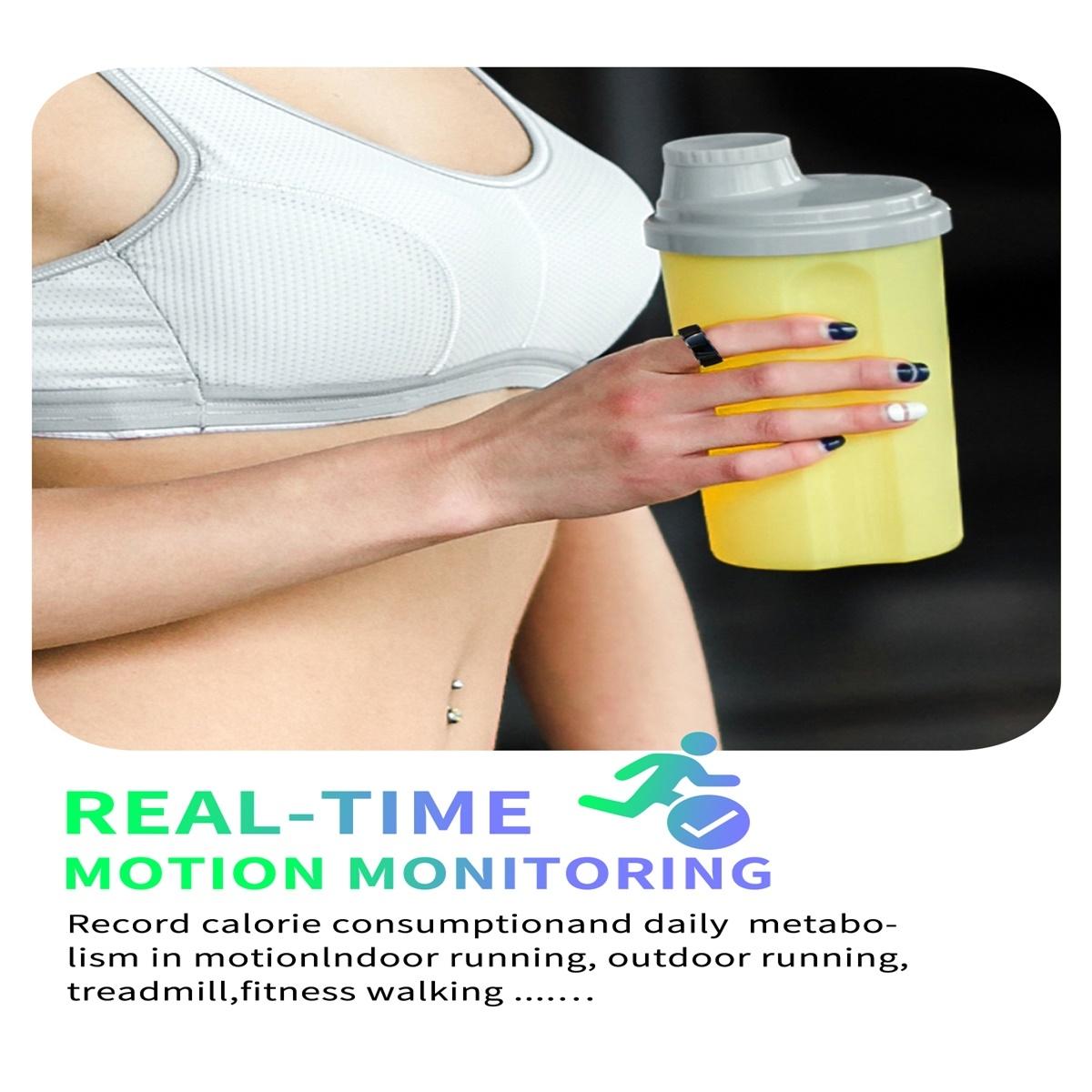 Smart Ring With Heart Rate Blood Oxygen Sleep & Sports Modes - Black Size 22-1964932216786128901